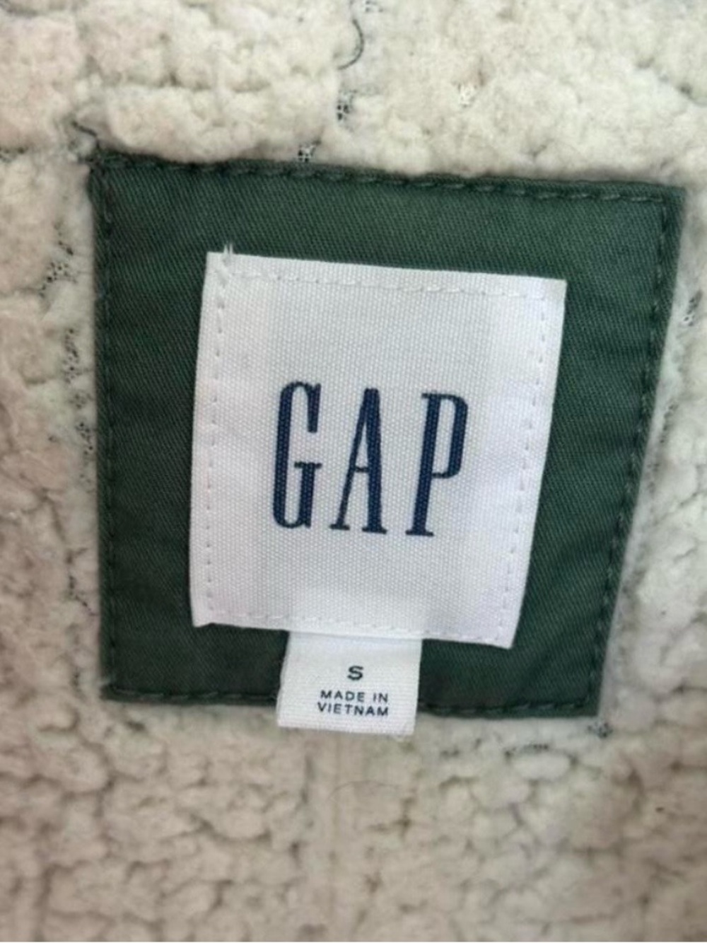 Gap Women’s Olive Green Parka w/ Faux Fur Hood. Body & Hood Sherpa Lined. Sz. S - Picture 4 of 8